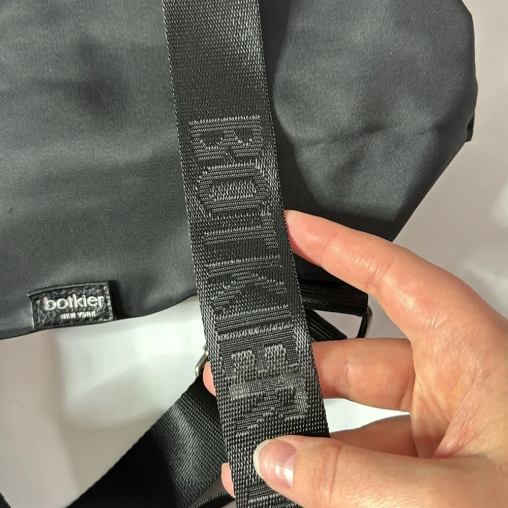 Botkier New York black Trigger mini faux leather trim backpack